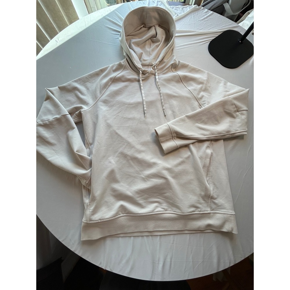 Lululemon City Sweat Pullover Hoodie Mens Beige Tan Raglan Activewear Sweatshirt